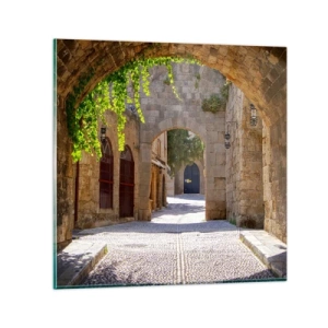 Glastavla - Bild på glas - Snart kommer processionen - 40x40 cm