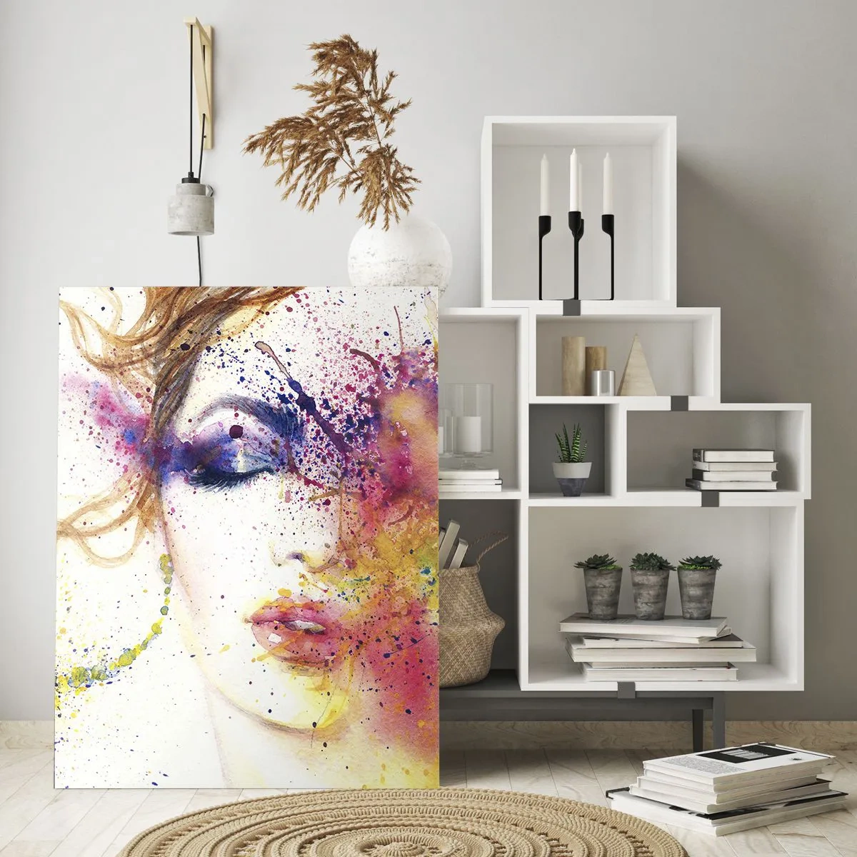 Glastavla - Bild på glas - Regnbågsyrsel - 50x70 cm