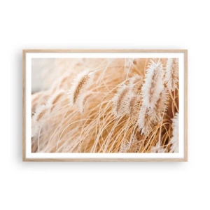 Affisch i ram av ljusek - Gyllene gräsrassel - 91x61 cm