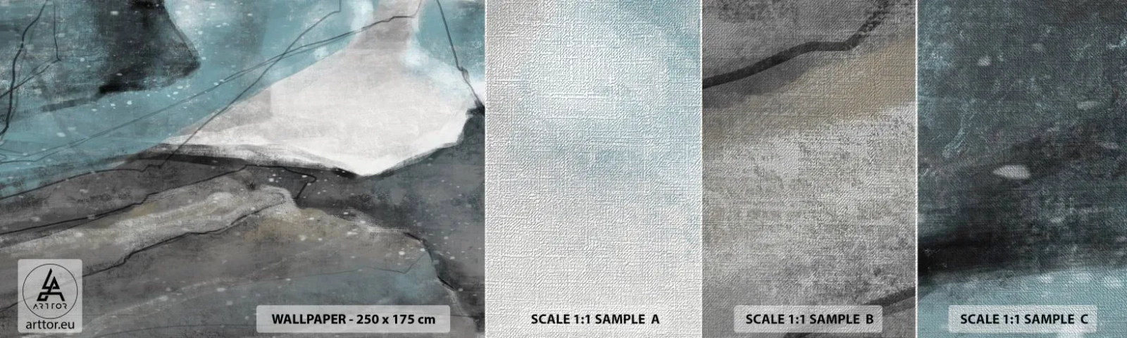 Provbit av fototapet Premium Canvas - Abstraktion: stenar och is - Minimalism, Bit, Modern - 100x30 cm