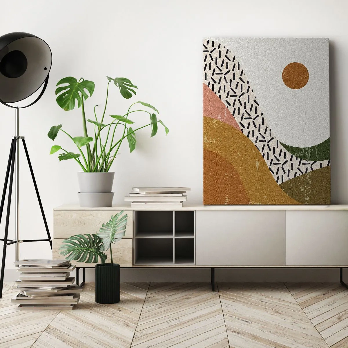 Canvastavla - Bild på duk - Solig abstraktion - 50x70 cm