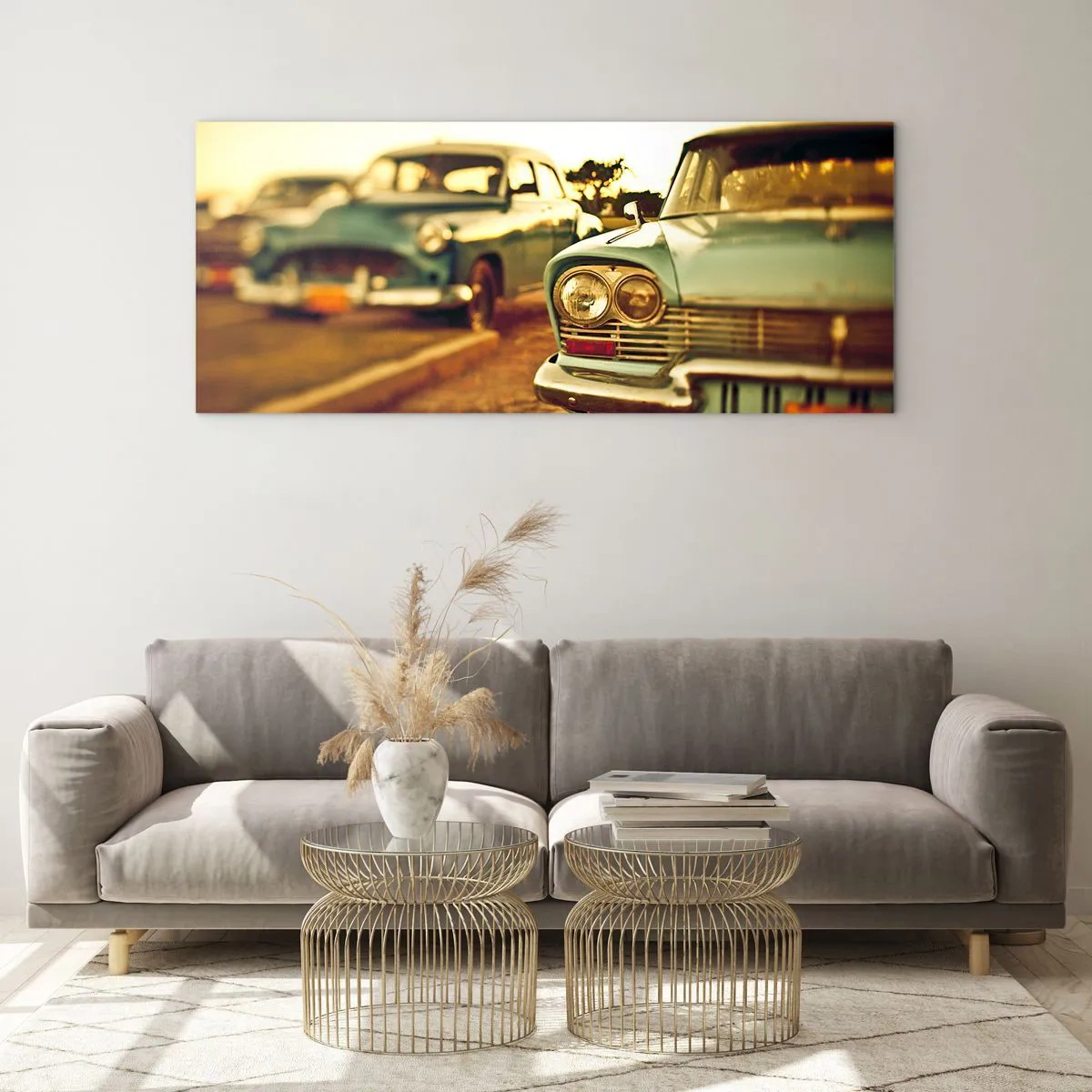 Glastavla - Bild på glas - Vi väntar och ser - 100x40 cm