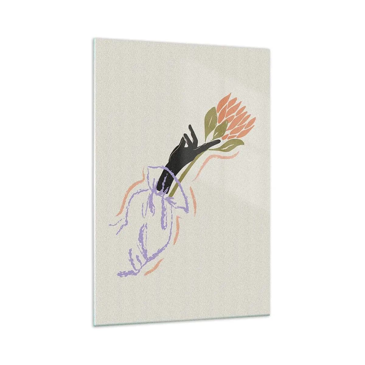 Glastavla - Bild på glas - En systerlig beröring - 70x100 cm