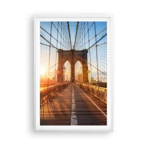 Affisch i vit ram - På guldbron - 61x91 cm