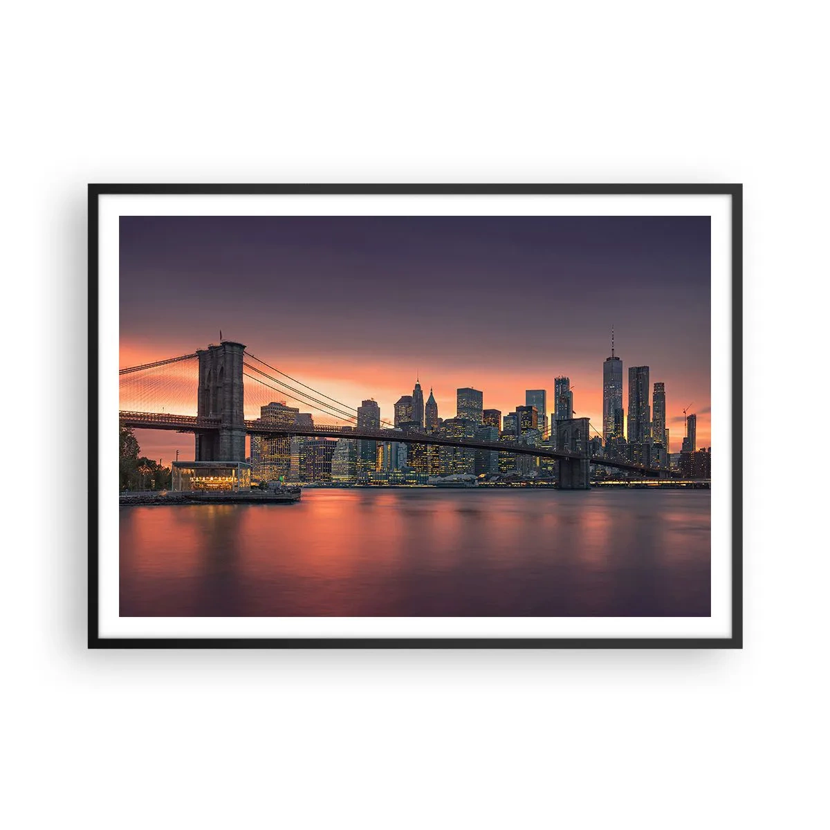 Affisch i svart ram - Doppad i lila tystnad - 100x70 cm