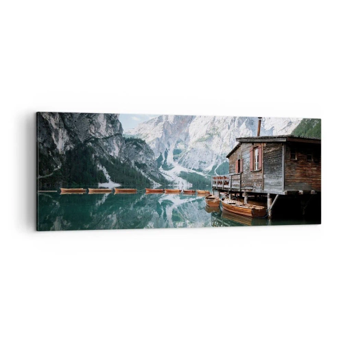 Canvastavla - Bild på duk - Kristallklar fjällmorgon - 140x50 cm