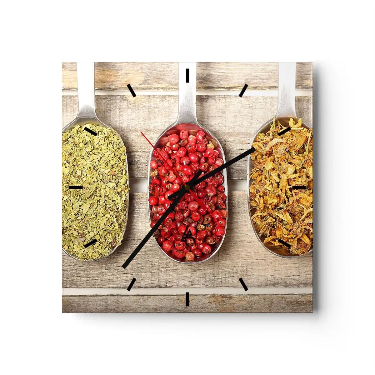 Väggklocka - Klocka på glas - Köksmagi - 30x30 cm