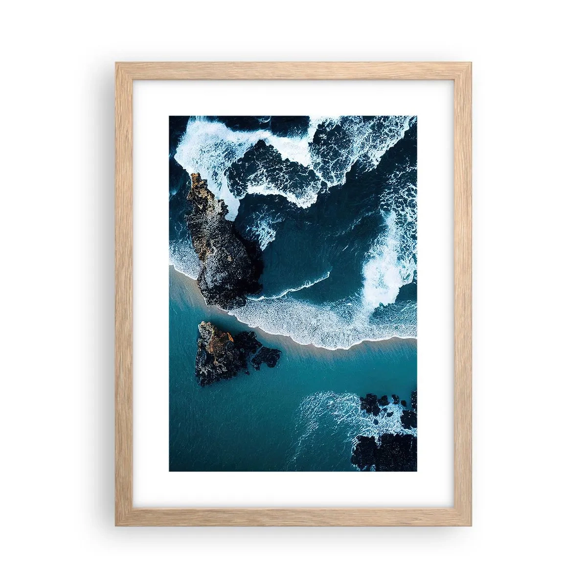 Affisch i ram av ljusek - Insvept i vågorna - 30x40 cm