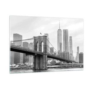 Glastavla - Bild på glas - New York stämning - 120x80 cm