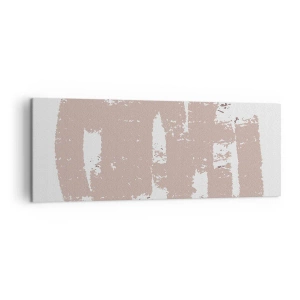 Canvastavla - Bild på duk - Abstraktion i mjuk rosa - 140x50 cm