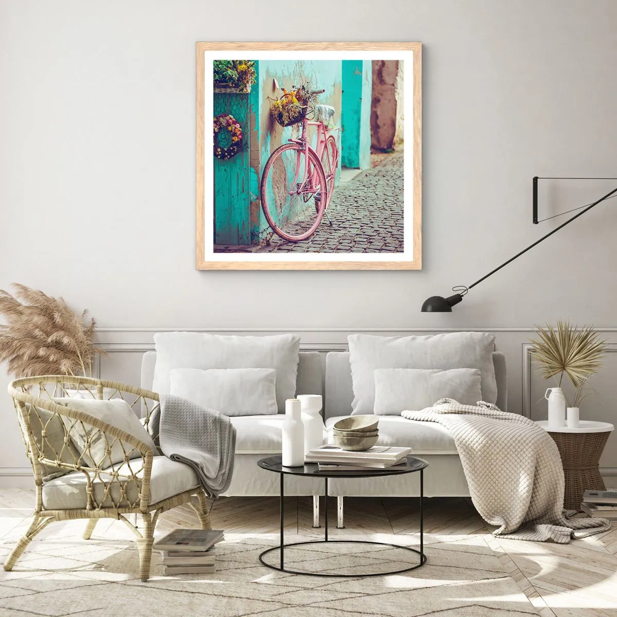 Affisch i ram av ljusek - Strax tillbaka - 50x50 cm