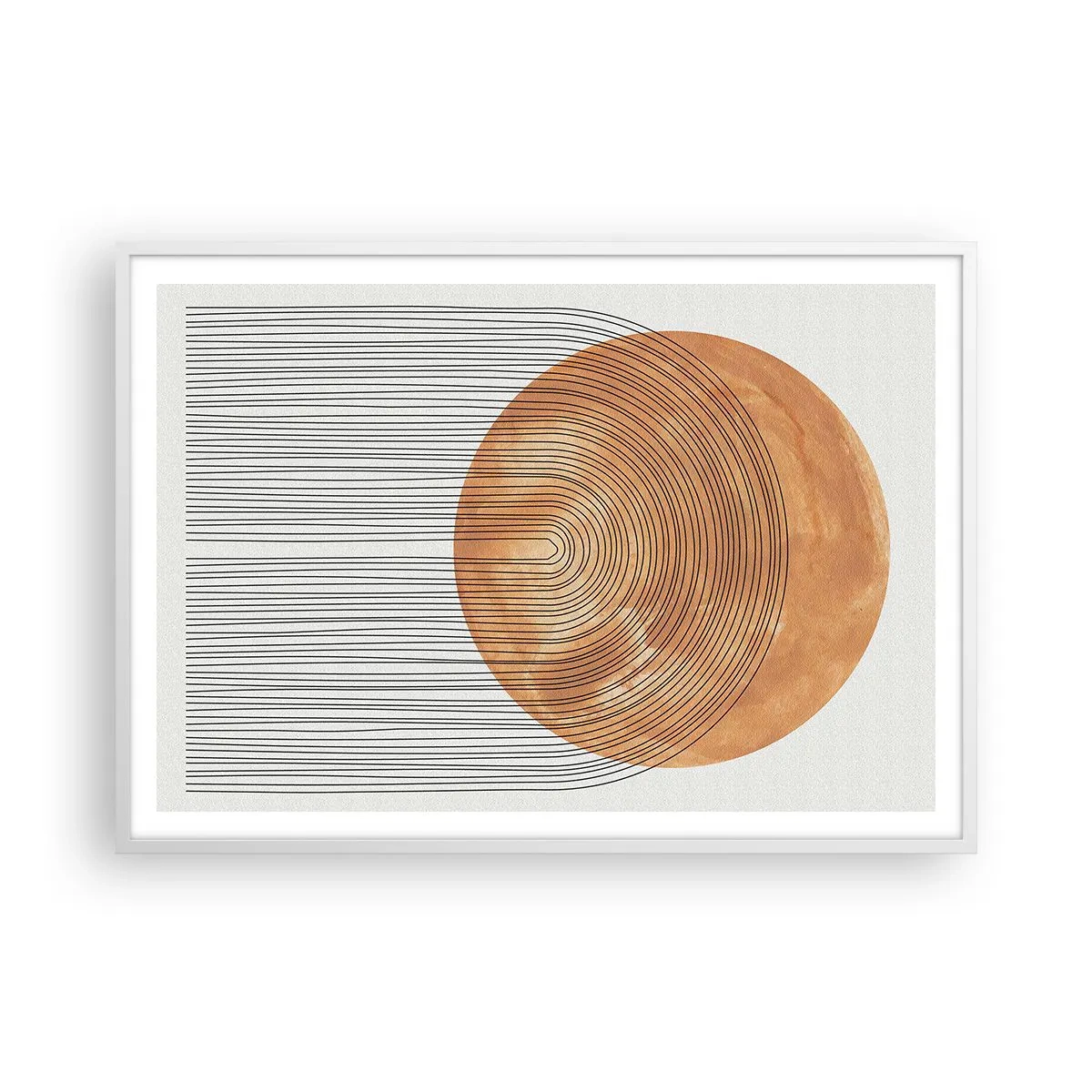 Affisch i vit ram - En solig komposition - 100x70 cm