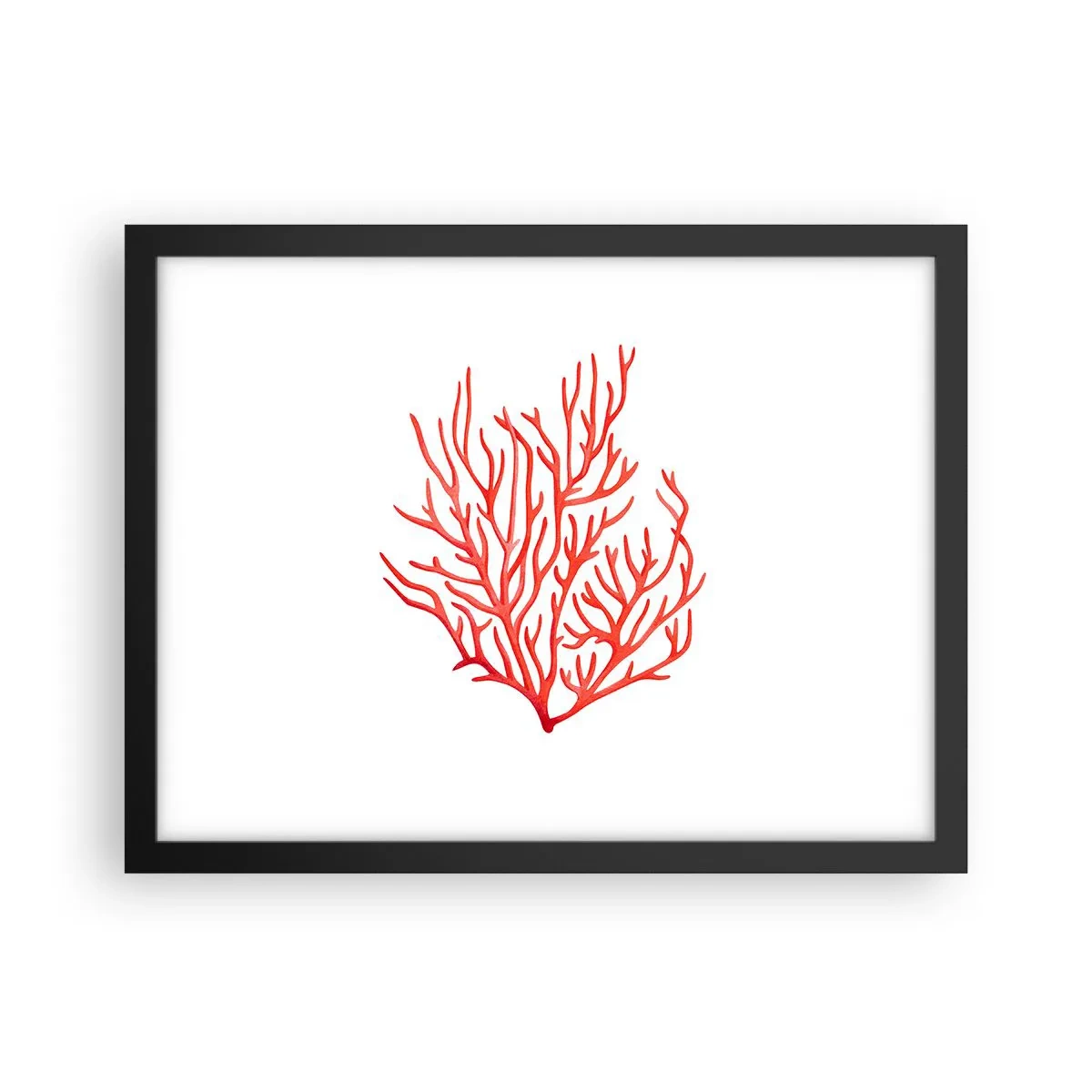 Affisch i svart ram - Filigran av korall - 40x30 cm