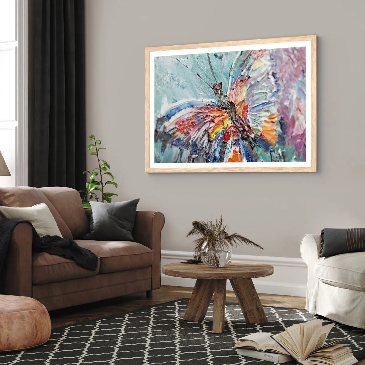 Affisch i ram av ljusek - Målad av naturen - 100x70 cm