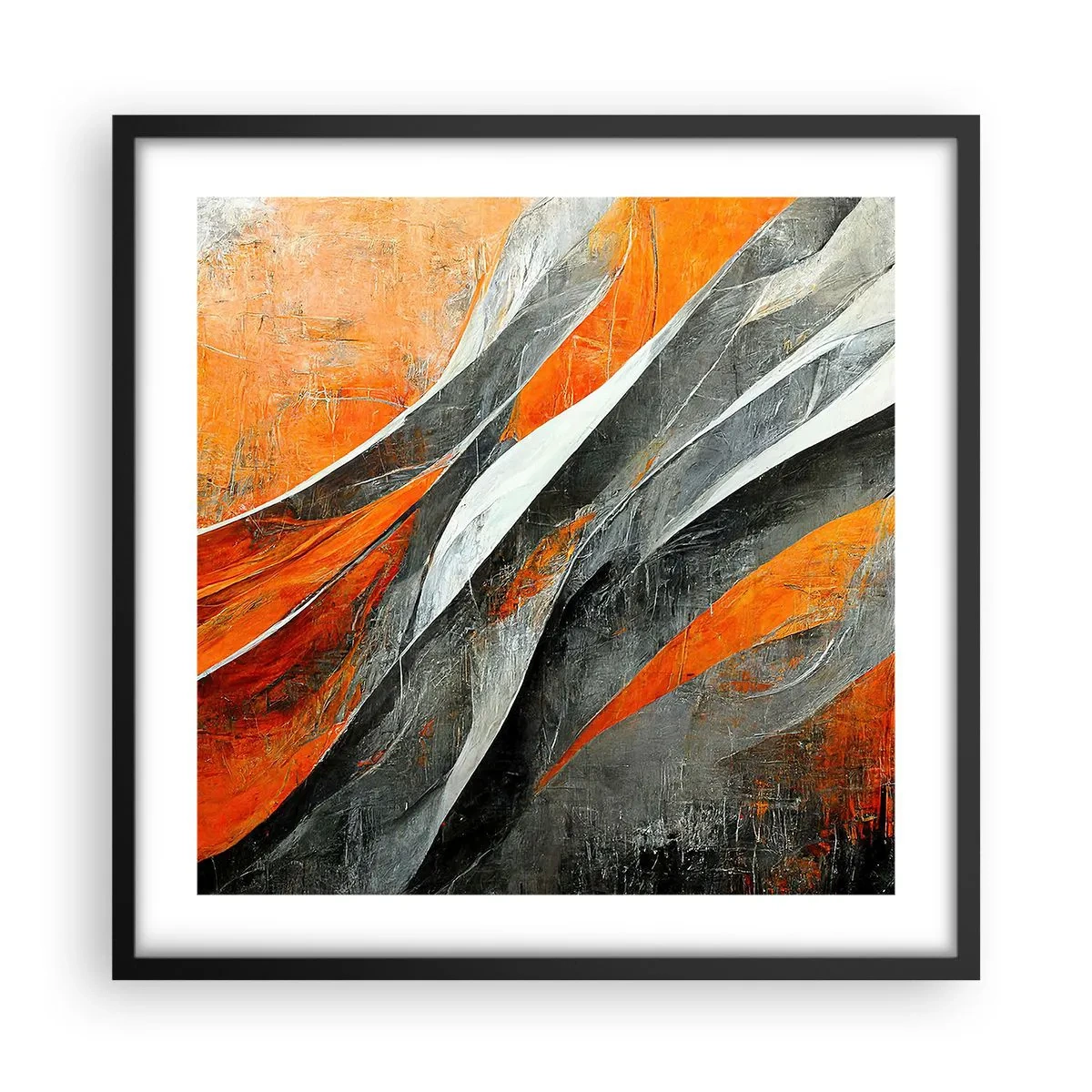 Affisch i svart ram - Värme och kyla - 50x50 cm