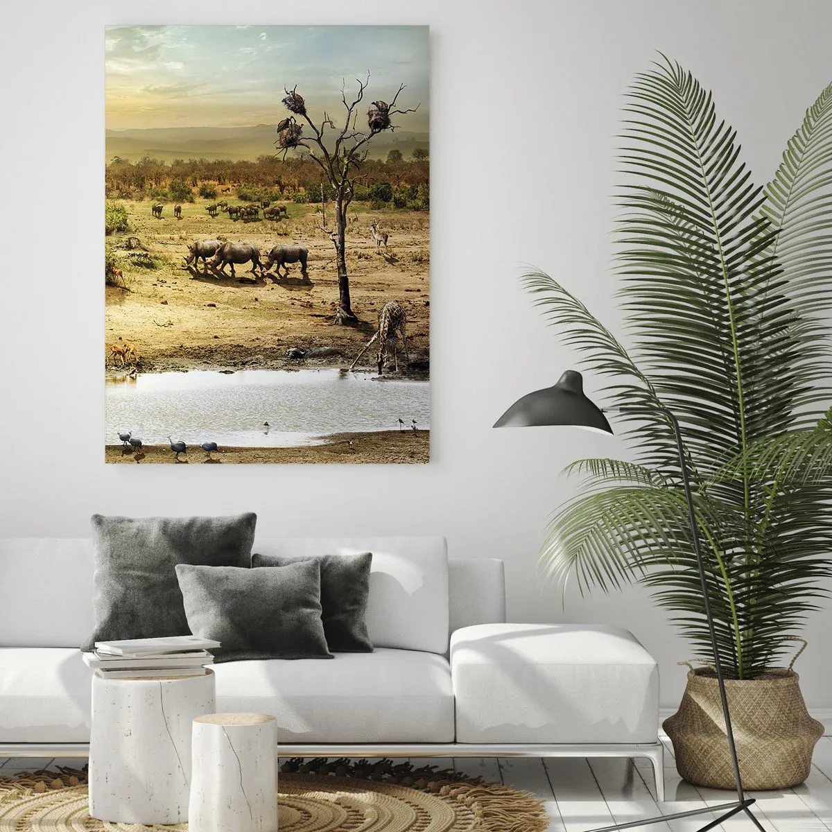 Glastavla - Bild på glas - "Det mynnade en flod från Eden…" - 70x100 cm
