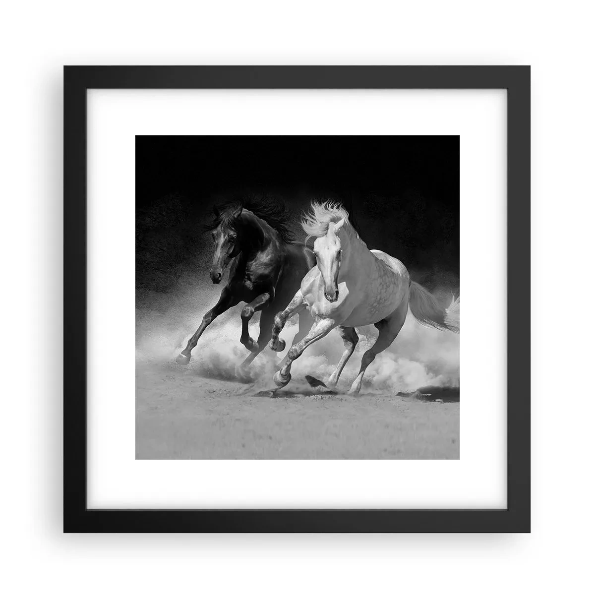 Affisch i svart ram - Frihetens galopp - 30x30 cm