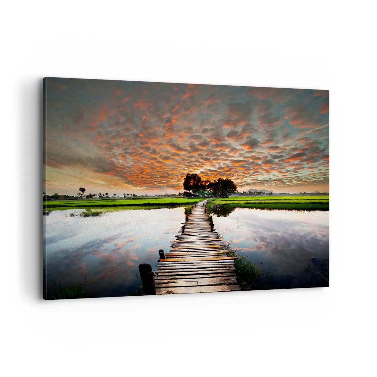 Canvastavla - Bild på duk - Fäll ut armarna - andas  - 120x80 cm