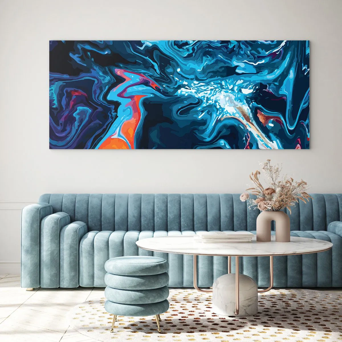 Glastavla - Bild på glas - En resa till himlens inre - 160x50 cm