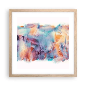 Affisch i ram av ljusek - Färgglad röra - 40x40 cm