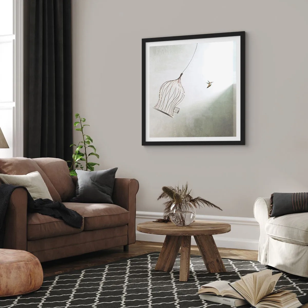 Affisch i svart ram - I sitt esse - 40x40 cm