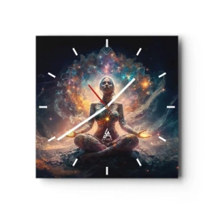 Väggklocka - Klocka på glas - Flöde av god energi - 30x30 cm