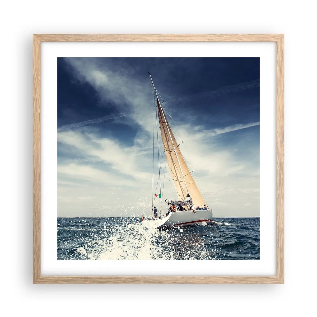 Affisch i ram av ljusek - De hinner inte ikapp oss! - 50x50 cm