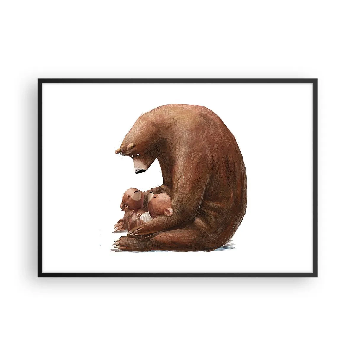 Affisch i svart ram - Söta drömmar, barn - 100x70 cm