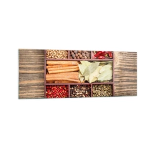 Glastavla - Bild på glas - Formordning, arombukett - 140x50 cm