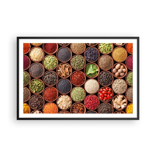 Affisch i svart ram - Världens alla smaker - 91x61 cm