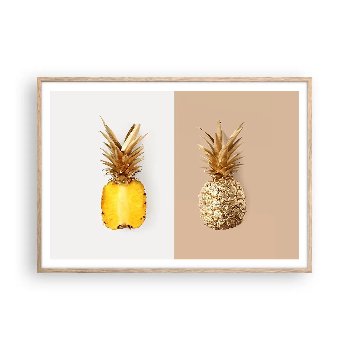 Affisch i ram av ljusek - Ananas för oss - 100x70 cm