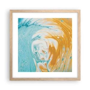 Affisch i ram av ljusek - Pastellfärgad virvel - 40x40 cm