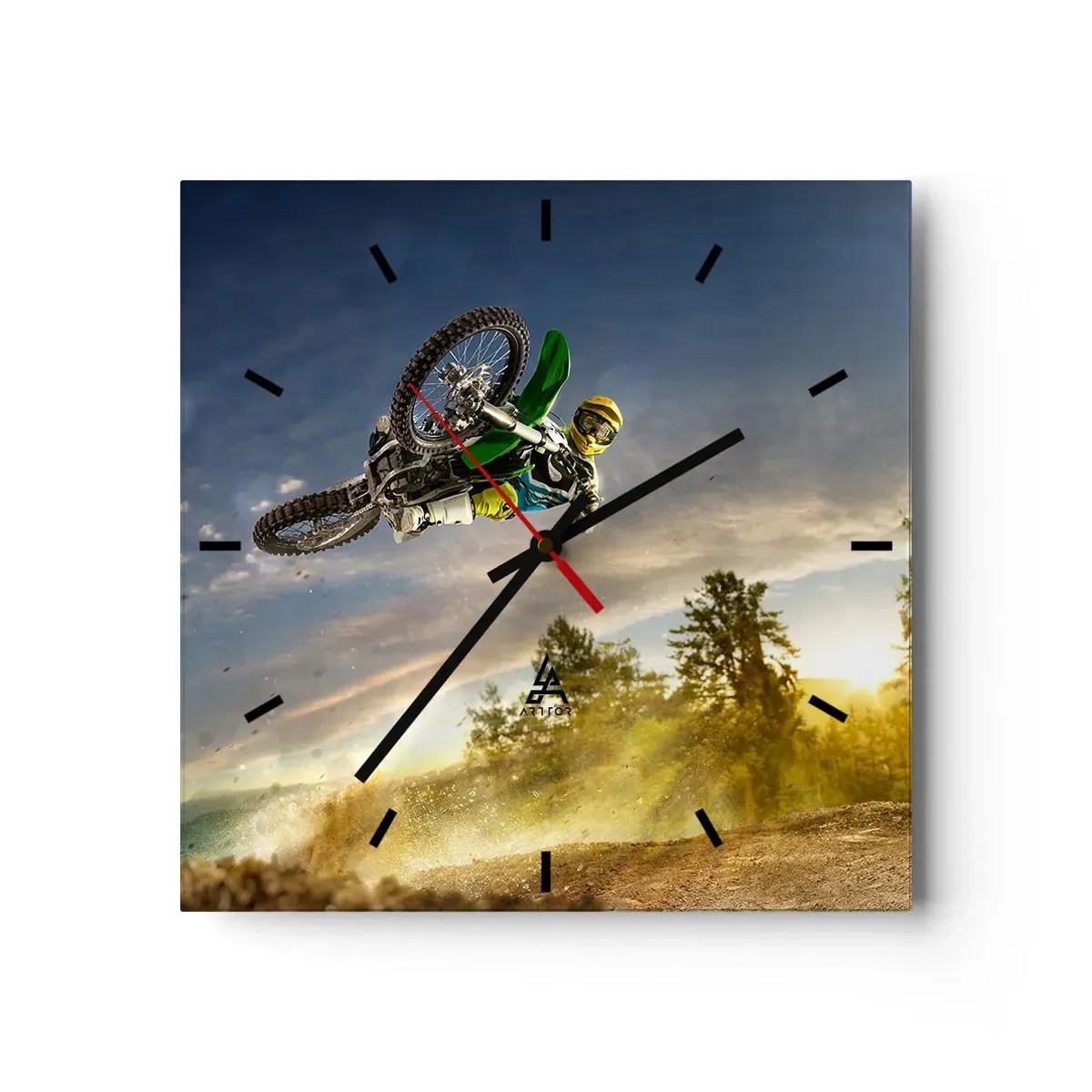 Väggklocka - Klocka på glas - Koppla in emotioner! - 30x30 cm