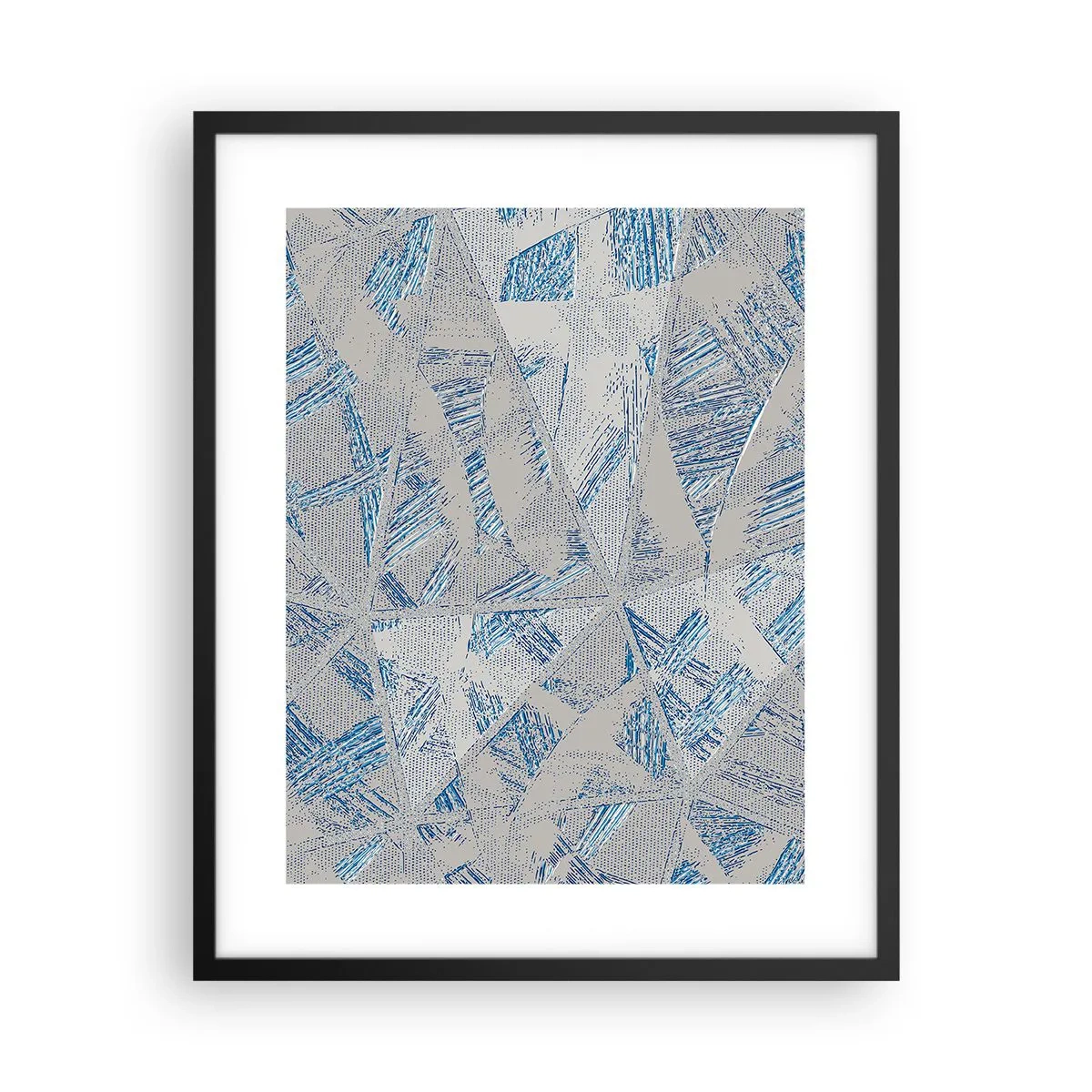 Affisch i svart ram - I en gråblå labyrint - 40x50 cm