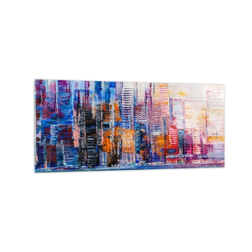 Glastavla - Bild på glas - En glädjefylld metropol - 120x50 cm