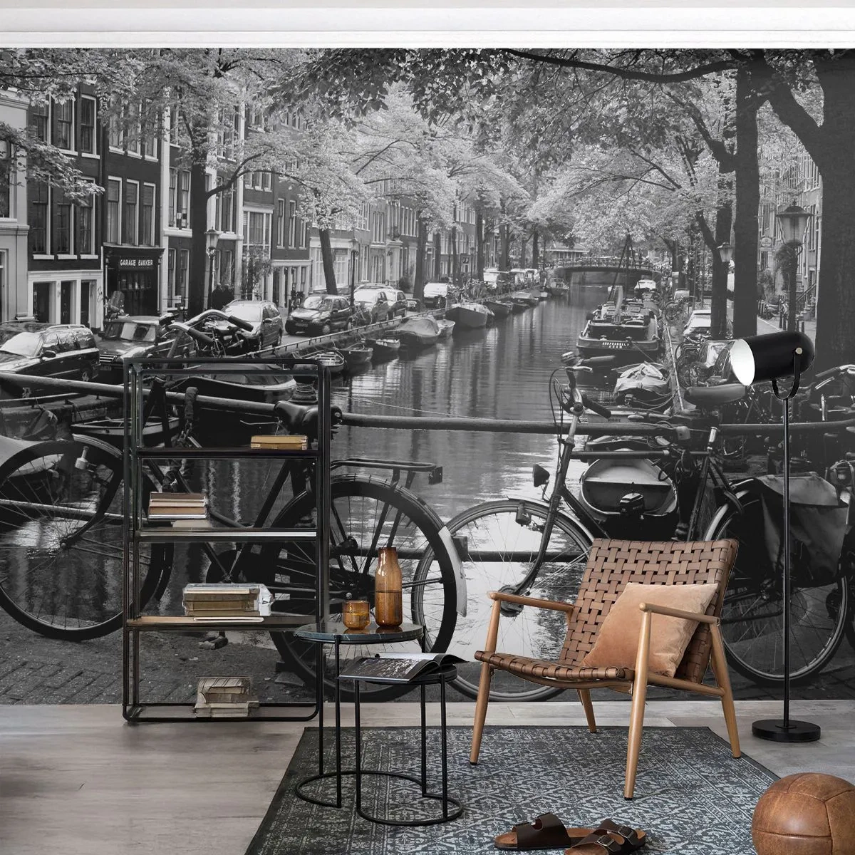 Självhäftande Fototapet Deluxe Sticker - Mycket holländsk vy - amsterdam, Cykel, Arkitektur - 250x175 cm