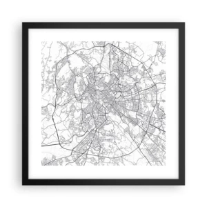 Affisch i svart ram - Romersk ring - 40x40 cm