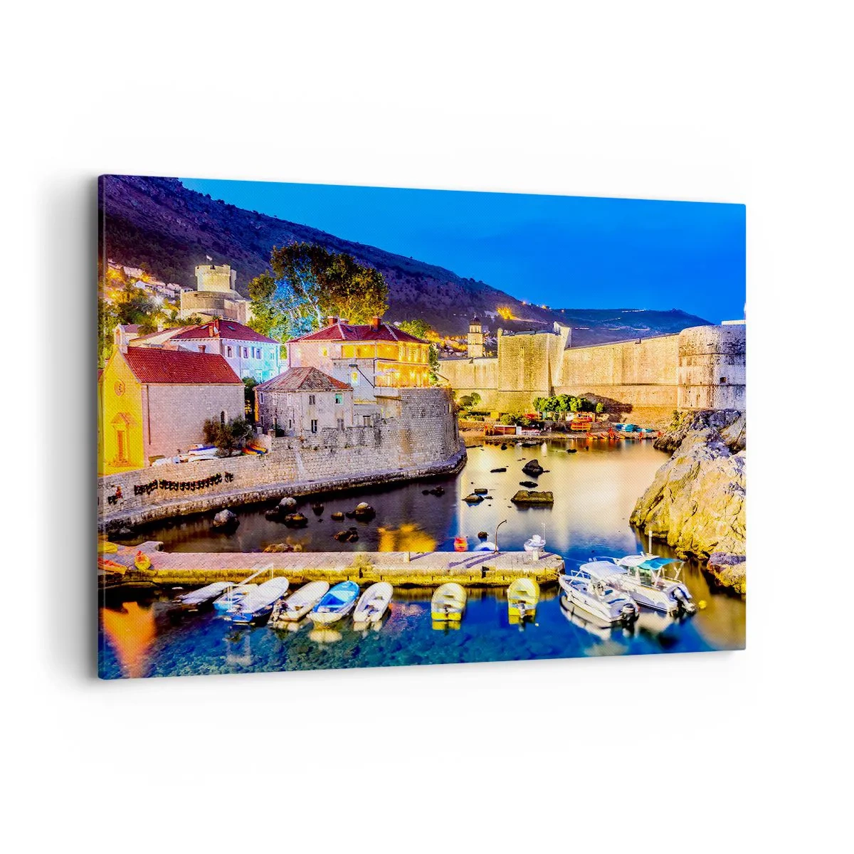 Canvastavla - Bild på duk - Ljus natt över Adriatiska havet - 100x70 cm
