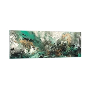 Glastavla - Bild på glas - Smaragdsvart bränna - 90x30 cm