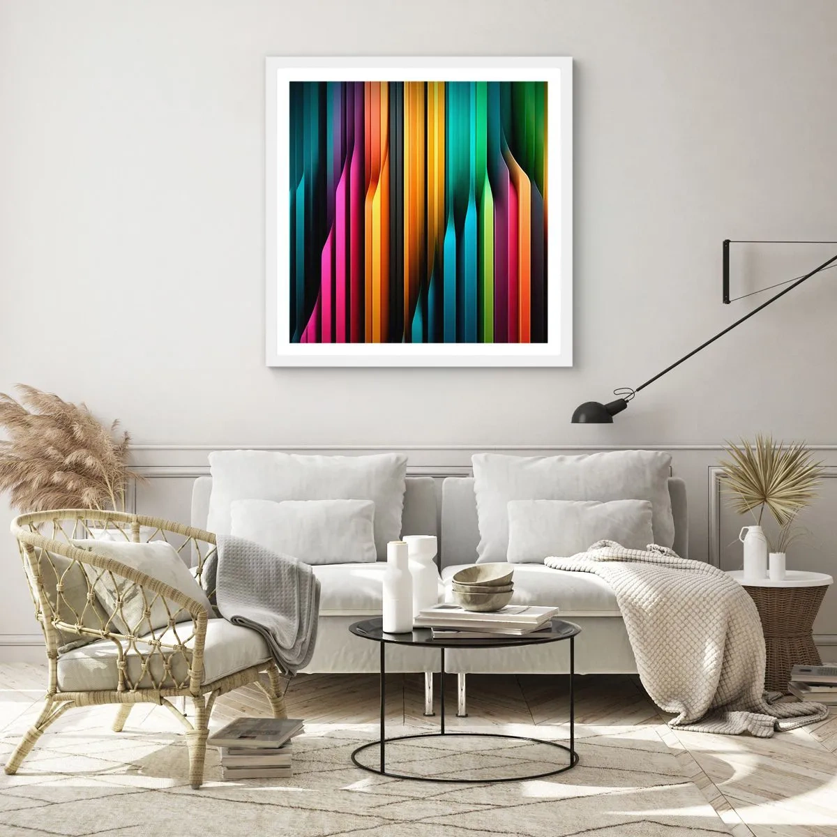 Affisch i vit ram - Lysande orgel - 40x40 cm