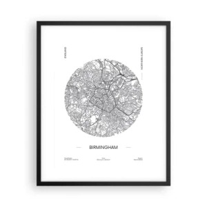 Affisch i svart ram - Birminghams anatomi - 40x50 cm