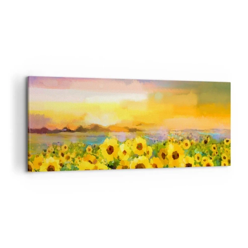 Canvastavla - Bild på duk - Själva solen gick ner på jorden - 100x40 cm