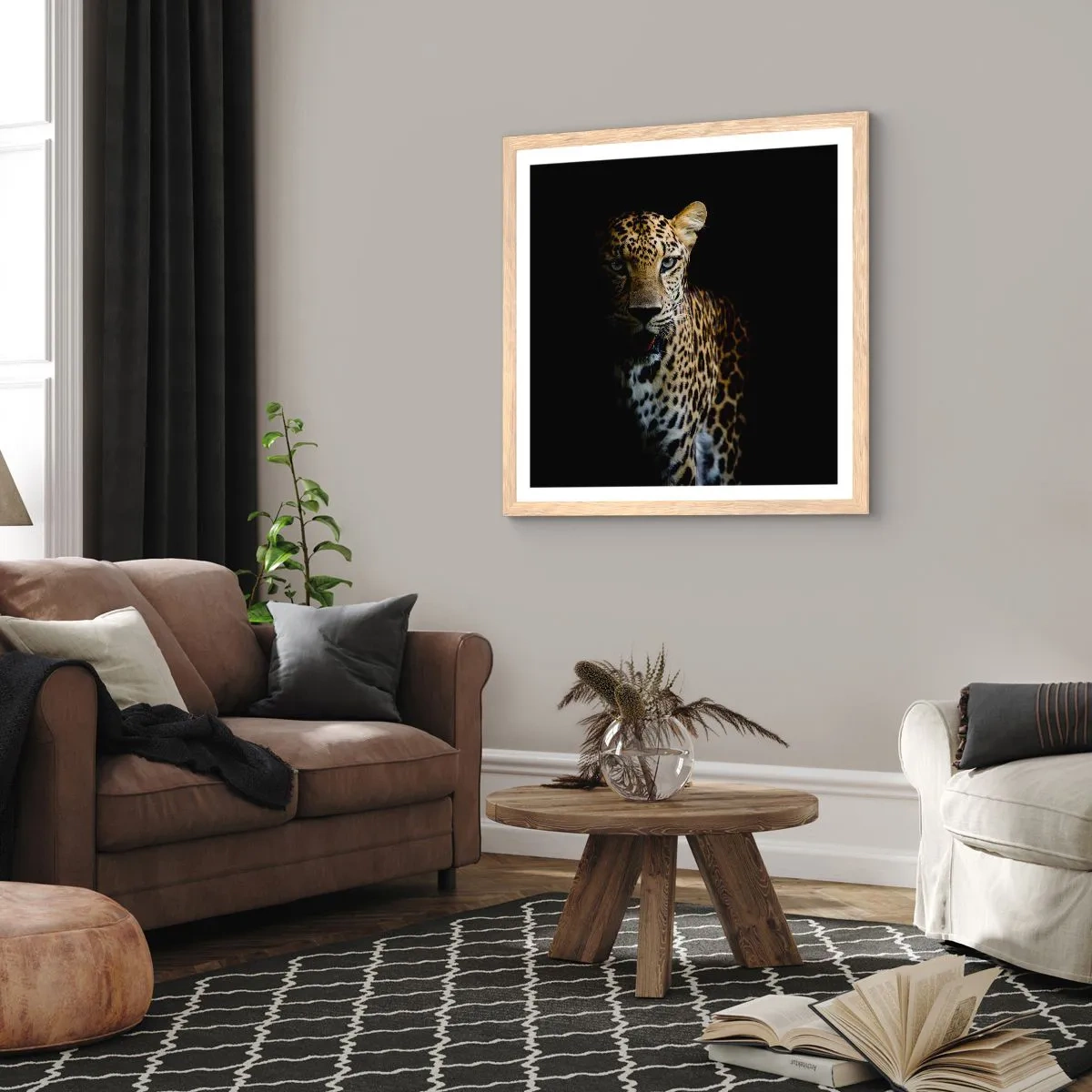 Affisch i ram av ljusek - Mörk skönhet - 60x60 cm