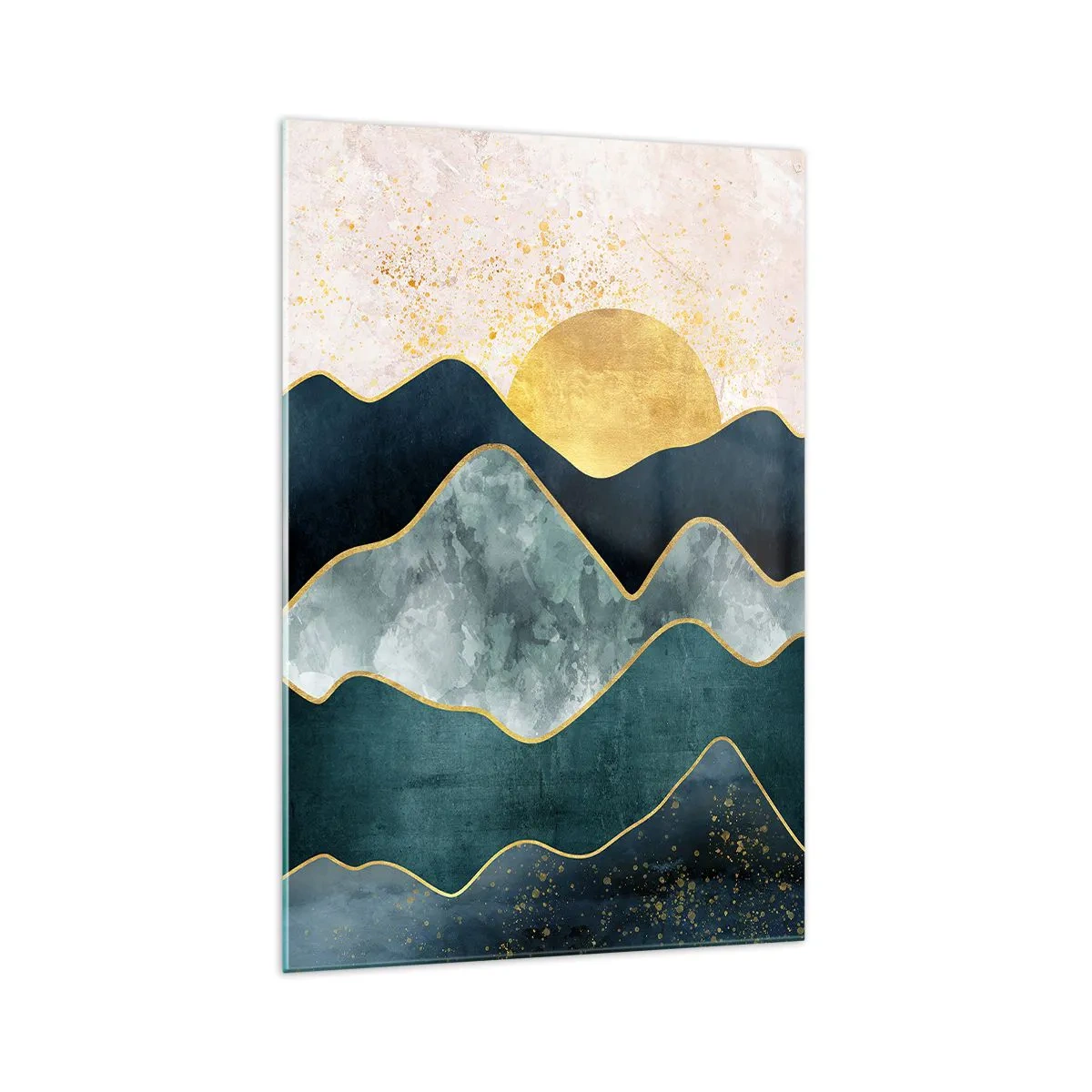 Glastavla - Bild på glas - Bortom bergen - 70x100 cm