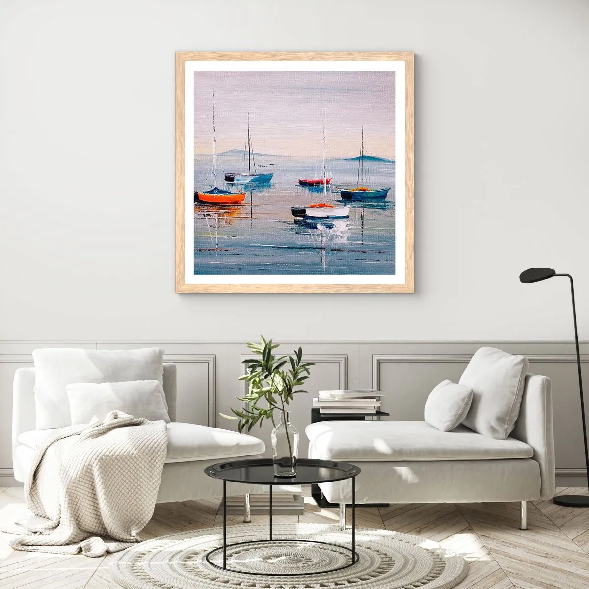 Affisch i ram av ljusek - En välförtjänt vila - 50x50 cm