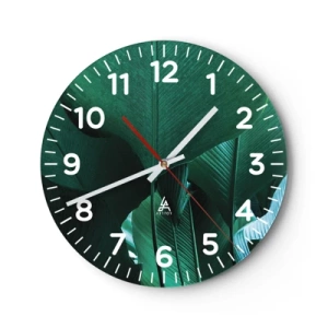 Väggklocka - Klocka på glas - Vända mot ljuset - 40x40 cm