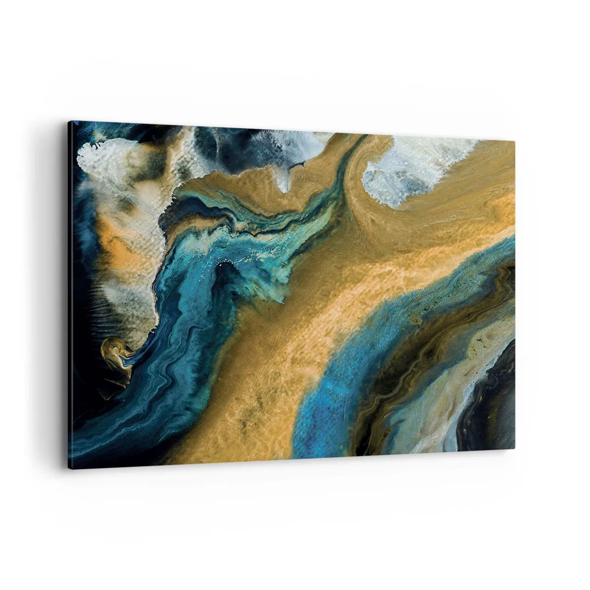 Canvastavla - Bild på duk - Blå – gul – ömsesidiga influenser - 120x80 cm