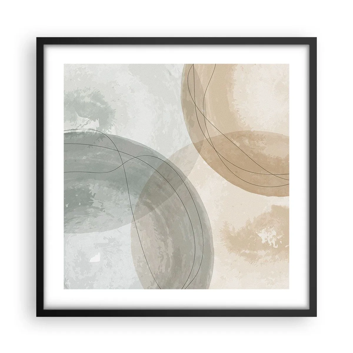 Affisch i svart ram - Världars samspel - 50x50 cm