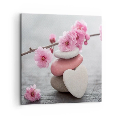 Canvastavla - Bild på duk - Salighet med körsbärsblomma - 50x50 cm