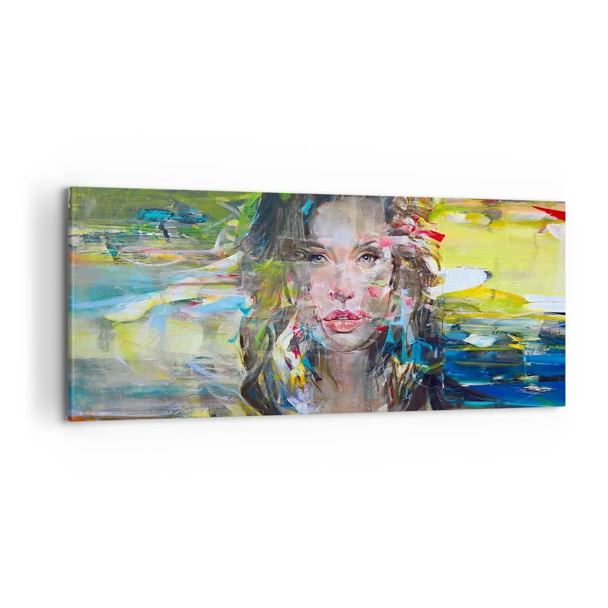 Canvastavla - Bild på duk - Bakom luftridån - 100x40 cm